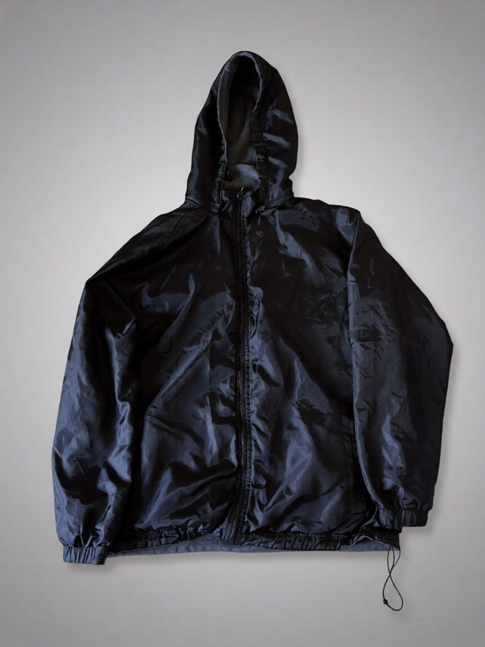 Maximos Black Hooded Windbreaker Jacket